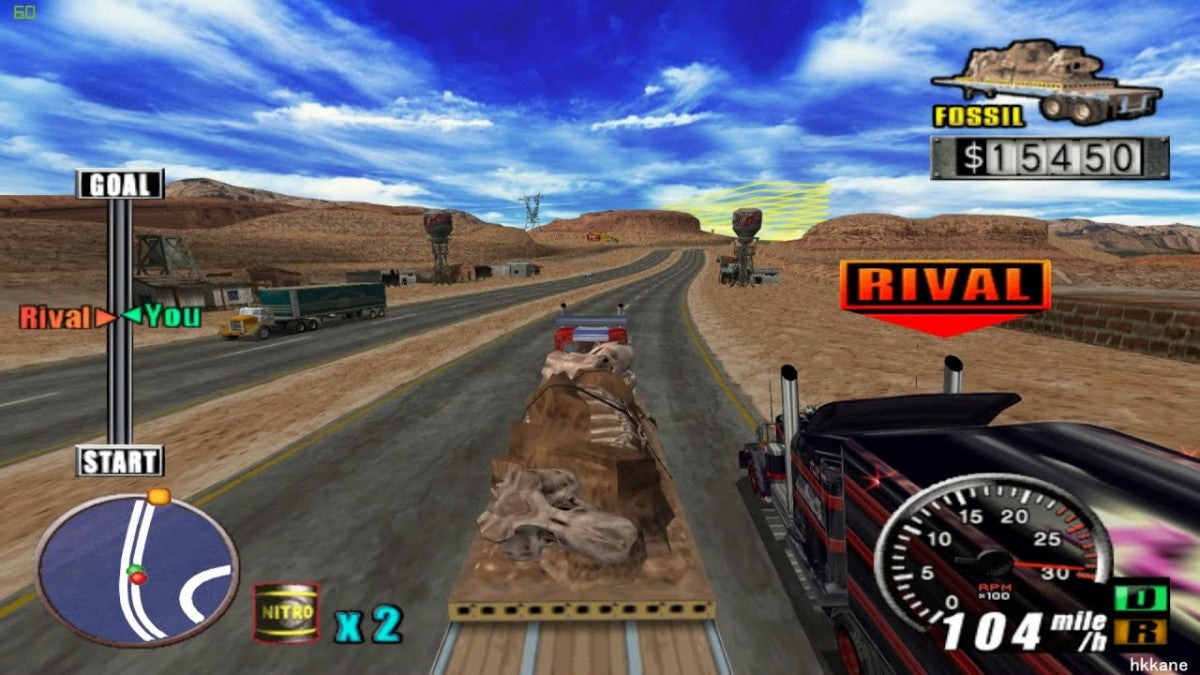 King of Route 66 PS2 Sony PlayStation 2 arcade driving game truck racing semi truck road combat delivery missions highway driving USA Route 66 arcade style gameplay SEGA retro gaming PlayStation 2 software video game title gameplay