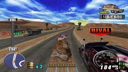 King of Route 66 PS2 Sony PlayStation 2 arcade driving game truck racing semi truck road combat delivery missions highway driving USA Route 66 arcade style gameplay SEGA retro gaming PlayStation 2 software video game title gameplay
