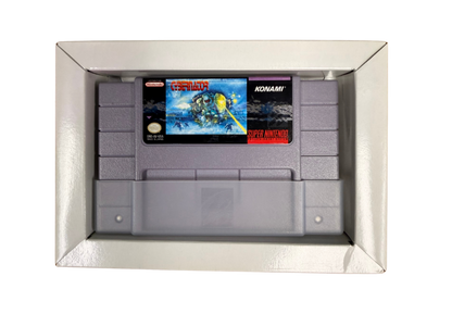 Cybernator Super Nintendo Entertainment System SNES action platformer video game featuring futuristic mech combat powerful weapons explosive battles enemy machines challenging stages science fiction environments and classic Super Nintendo Entertainment System SNES gameplay collectible retro gaming appeal cartridge and insert