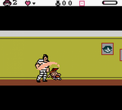 The Powerpuff Girls Bad Mojo Jojo for Game Boy Color, gameplay for a platformer action video game with side-scrolling gameplay, character-based abilities, cartoon-style combat, and villain-focused storyline