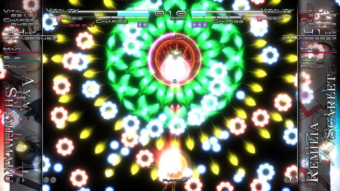Touhou Genso Rondo Bullet Ballet retro PlayStation 4 video game Touhou bullet hell shooter anime combat arcade style action multiplayer console title PlayStation 4 release gameplay