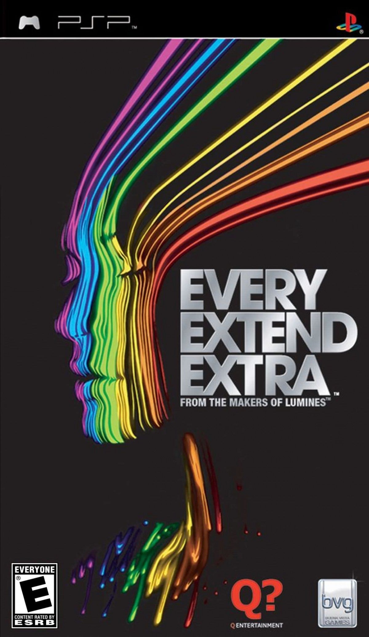 Every Extend Extra PlayStation Portable PSP for puzzle action video game fans featuring fast paced arcade gameplay chain reactions explosive combos colorful visuals rhythmic mechanics strategic scoring challenges addictive handheld action electronic soundtrack collectible gaming appeal front cover art