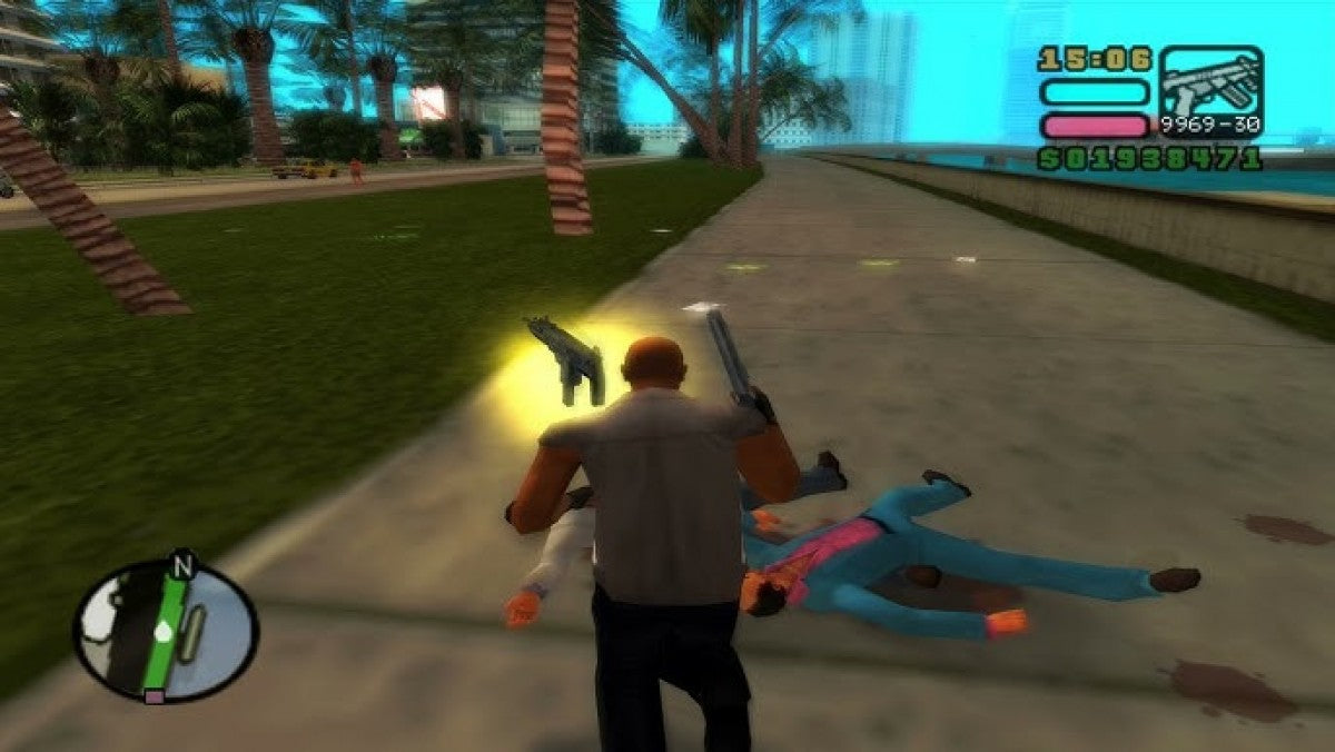 Grand Theft Auto Vice City Stories Greatest Hits PSP inspired design featuring open world crime adventure aesthetic neon soaked city streets criminal empire building action packed missions 1980s inspired atmosphere cinematic Rockstar gameplay handheld gaming presentation gameplay  