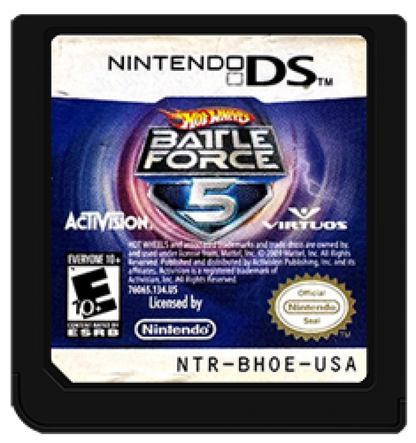 Hot Wheels: Battle Force 5 cartridge for Nintendo DS (DS) vehicular combat racing video game