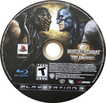 Mortal Kombat vs. DC Universe disc art for PlayStation 3 (PS3) video game
