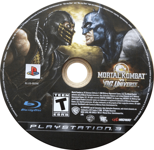 Mortal Kombat vs. DC Universe disc art for PlayStation 3 (PS3) video game