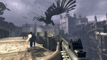 Legendary for Xbox 360 first person shooter action game featuring mythological creatures modern city setting campaign mode supernatural combat gameplay