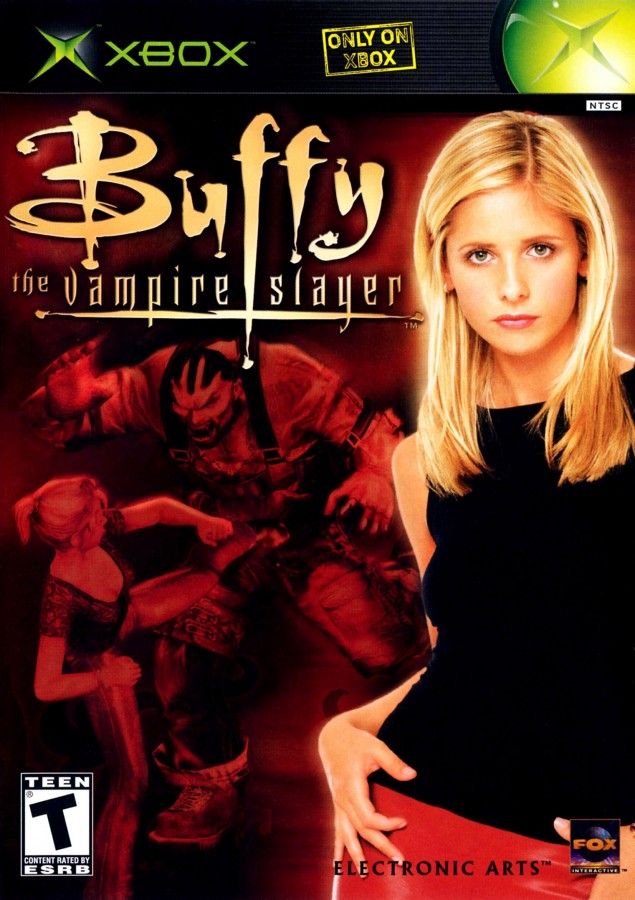 Buffy the Vampire Slayer retro Xbox video game Buffy supernatural action horror combat vampire hunting third person fighting dark fantasy adventure console title Xbox release cover art