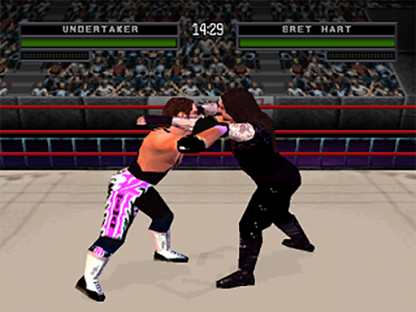 WWF War Zone Greatest Hits PlayStation PS1 for wrestling video game fans featuring classic WWF superstars fast paced wrestling matches signature finishing moves championship modes multiplayer competition authentic arena action sports entertainment collectible gaming appeal gameplay