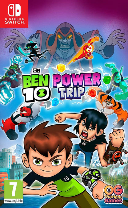Ben 10: Power Trip PAL Nintendo Switch game featuring open-world action adventure gameplay based on the Ben 10 series front cover