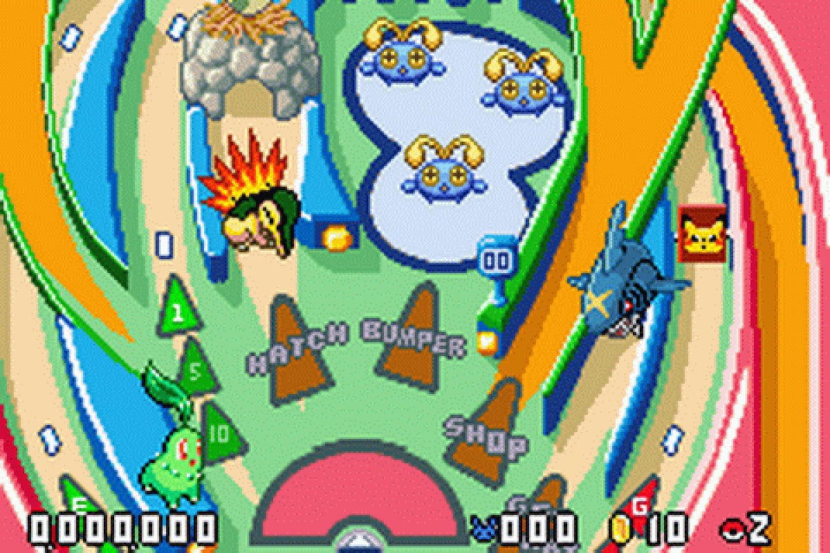 Pokémon Pinball Ruby and Sapphire for Game Boy Advance pinball arcade game featuring Pokémon catching mechanics Ruby and Sapphire themed tables rumble gameplay collectible Pokémon gameplay