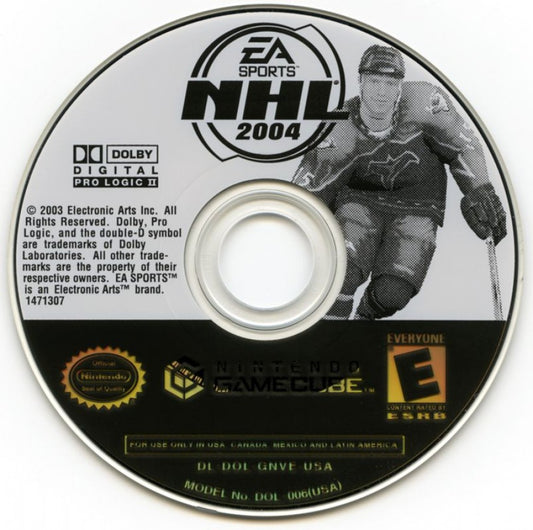 NHL 2004 [Dany Heatley Cover] disc for Nintendo GameCube (GC) hockey sports video game
