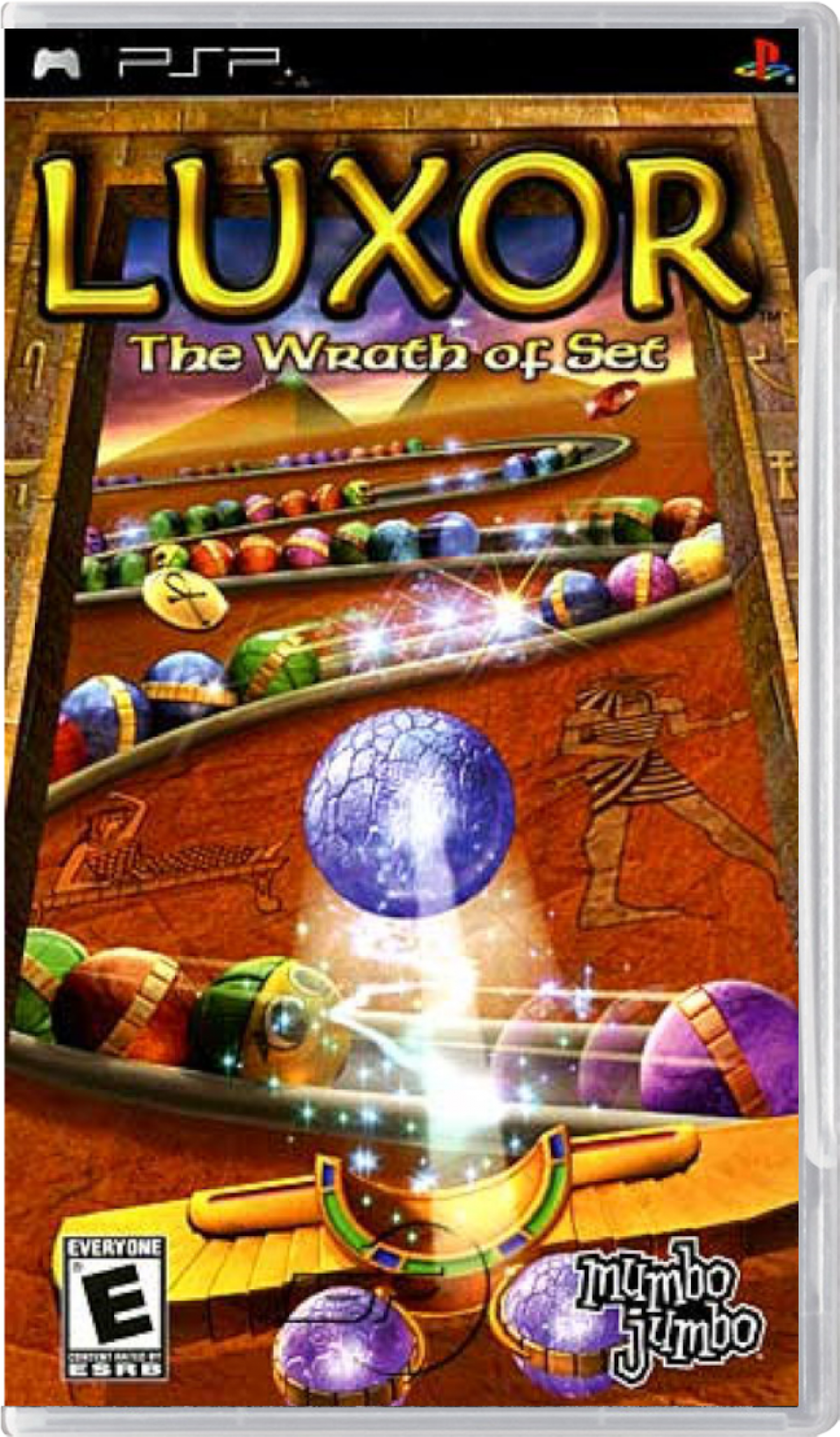 Luxor The Wrath of Set video game, puzzle arcade gameplay, marble shooter action, ancient Egypt theme, classic casual game title cover art