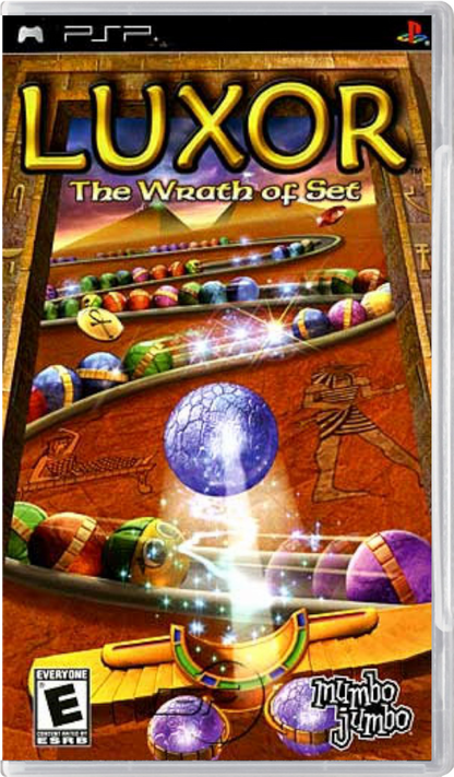 Luxor The Wrath of Set video game, puzzle arcade gameplay, marble shooter action, ancient Egypt theme, classic casual game title cover art
