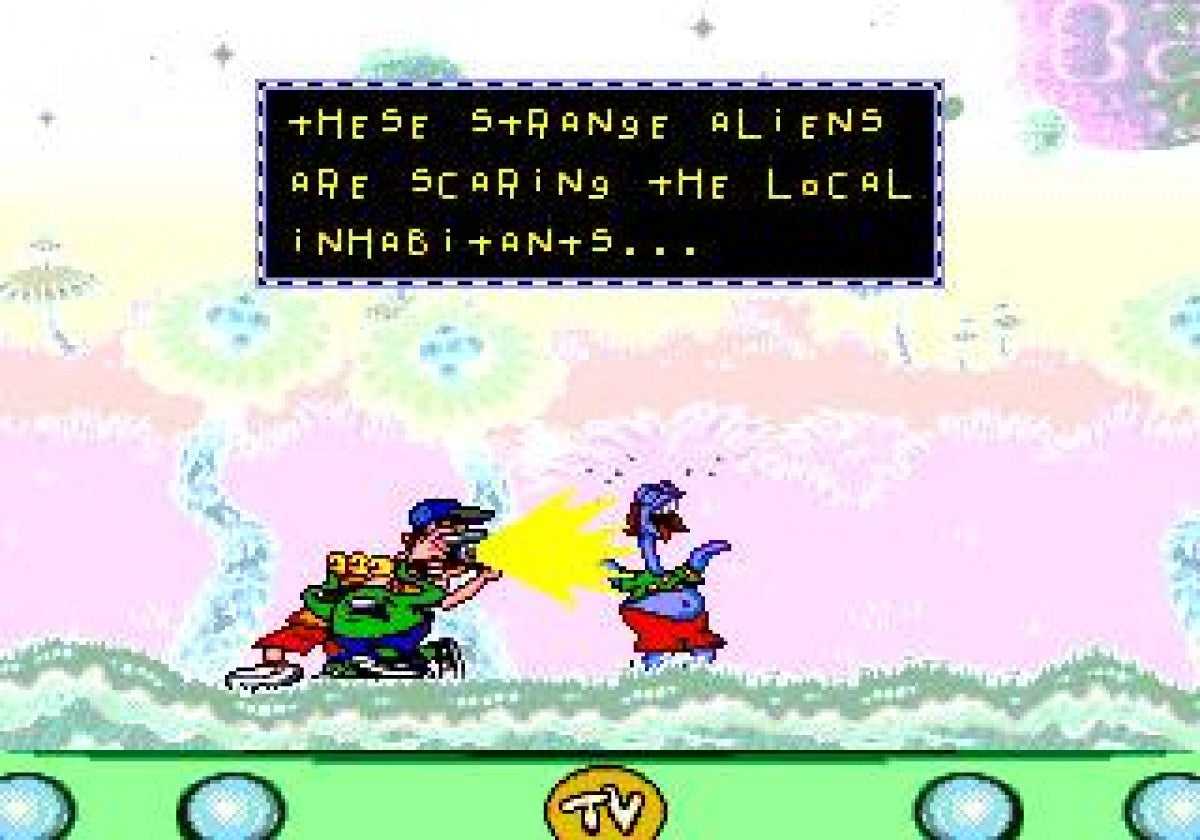 ToeJam and Earl in Panic on Funkotron Sega Genesis retro video game platformer gameplay (1993)