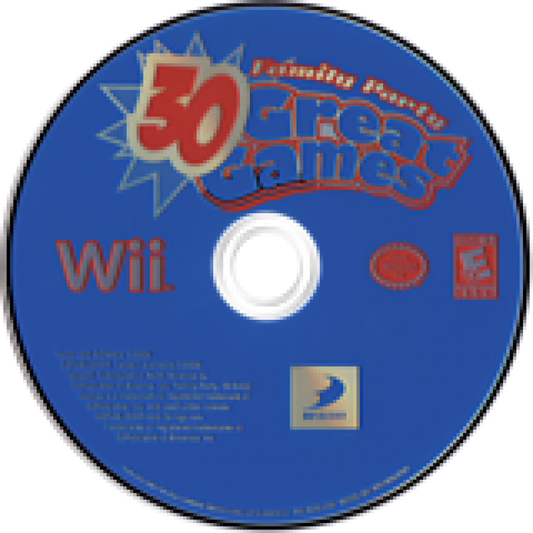 Family Party: 30 Great Games disc cover art for Nintendo Wii (Wii) video game 