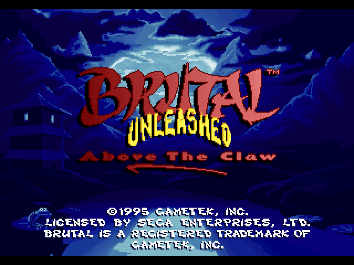 Brutal: Above the Claw home screen for Sega 32X (32X) fighting video game