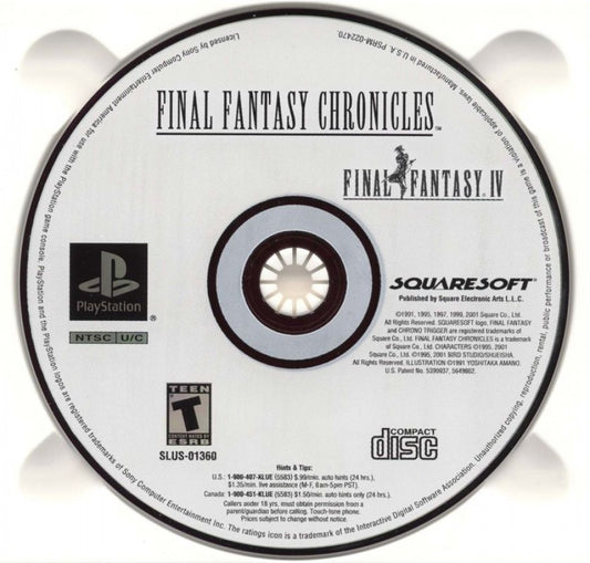 Final Fantasy Chronicles retro fantasy role-playing RPG game for PlayStation 1 (PS1) disc