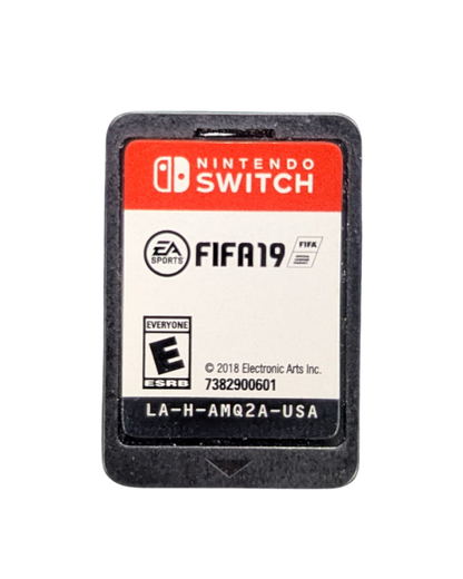 FIFA 19 Nintendo Switch video game, soccer sports simulation, realistic gameplay, multiplayer modes, console title cartridge