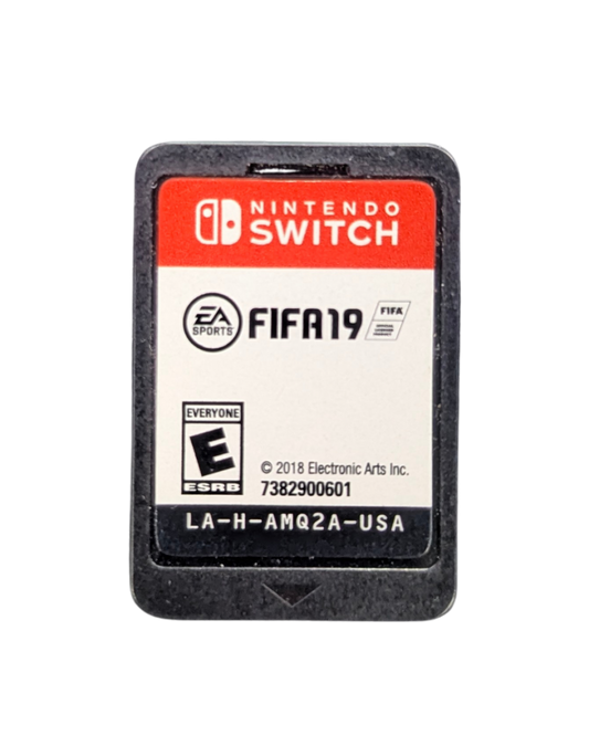 FIFA 19 Nintendo Switch video game, soccer sports simulation, realistic gameplay, multiplayer modes, console title cartridge