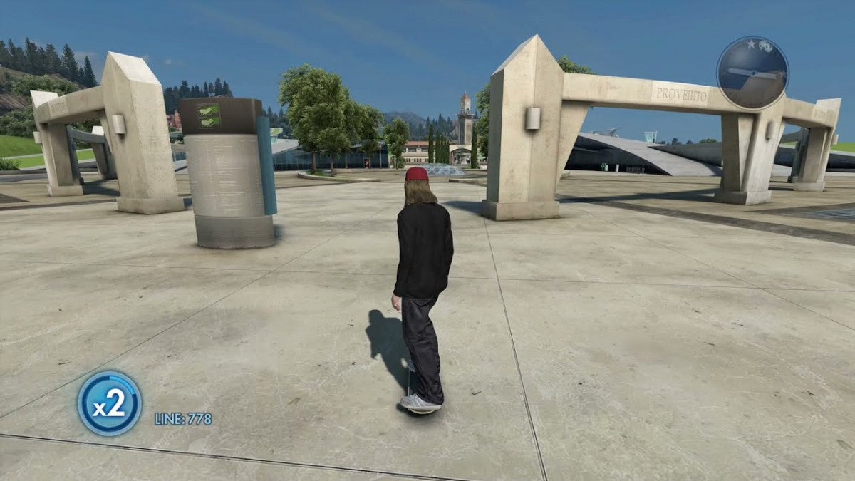 Skate 3 Platinum Hits Xbox 360 skateboarding simulation video game EA Black Box flick-it control scheme Port Carverton open world locations online multiplayer Hall of Meat mode team up contests co-op challenges career progression skate parks create-a-park feature gameplay screenshot