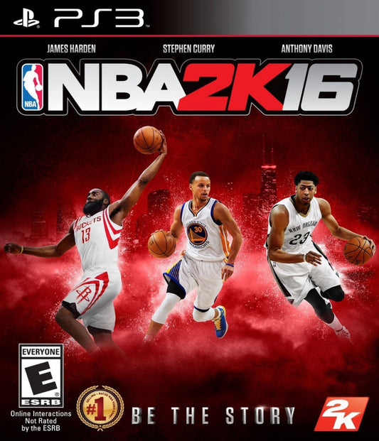 NBA 2K16 PlayStation 3 video game featuring realistic basketball simulation official NBA teams MyCareer MyTeam modes cinematic gameplay presentation and classic sports title for Sony console cover art