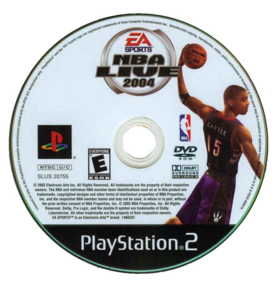 NBA Live 2004 for PlayStation 2 basketball sports game EA Sports NBA simulation featuring official teams players franchise mode season mode multiplayer gameplay disc