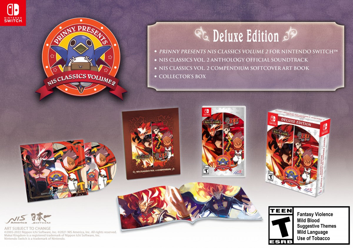 Prinny Presents NIS Classics Volume 2 [Deluxe Edition] cover art for Nintendo Switch (NS) video game