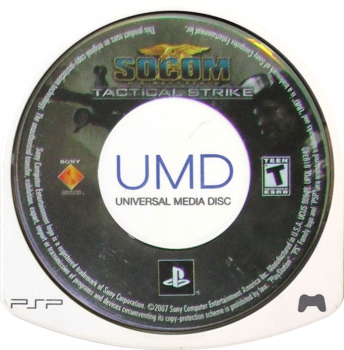 SOCOM U.S. Navy SEALs Tactical Strike PlayStation Portable PSP video game, tactical strategy action, squad-based military gameplay, handheld console title disc cartridge UMD