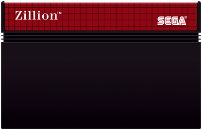 Zillion Sega Master System SMS for action adventure platforming video game fans featuring side scrolling combat exploration futuristic environments enemy battles keycard puzzles weapon upgrades challenging missions and classic Sega Master System gameplay collectible retro gaming appeal game cartridge
