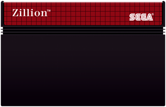 Zillion Sega Master System SMS for action adventure platforming video game fans featuring side scrolling combat exploration futuristic environments enemy battles keycard puzzles weapon upgrades challenging missions and classic Sega Master System gameplay collectible retro gaming appeal game cartridge
