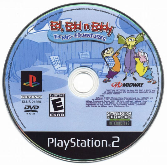Ed, Edd n Eddy: The Mis-Edventures disc for PlayStation 2 (PS2) cartoon-based platformer adventure video game