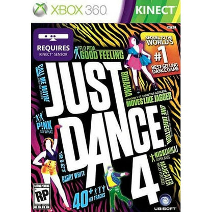 Just Dance 4 rhythm dance party video game featuring energetic choreography popular music tracks multiplayer modes and fun motion controlled gameplay for players of all ages cover art