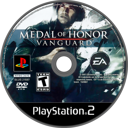Medal of Honor Vanguard PS2 Sony PlayStation 2 first person shooter WWII military combat airborne paratrooper missions historical war campaign EA shooter gameplay squad based action retro gaming PlayStation 2 software video game title disc