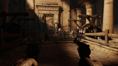 Deadfall Adventures first person action adventure video game featuring pulp style treasure hunting fast paced shooting ancient ruins puzzles and an Indiana Jones inspired cinematic gameplay experience gameplay