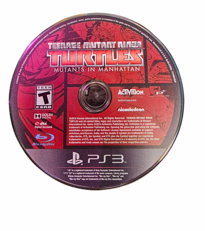 Teenage Mutant Ninja Turtles Mutants in Manhattan PlayStation 3 PS3 for action fighting video game fans featuring Leonardo Michelangelo Donatello and Raphael fast paced ninja combat Manhattan environments mutant enemies boss battles special attacks cooperative gameplay and comic book inspired TMNT adventure collectible gaming appeal disc