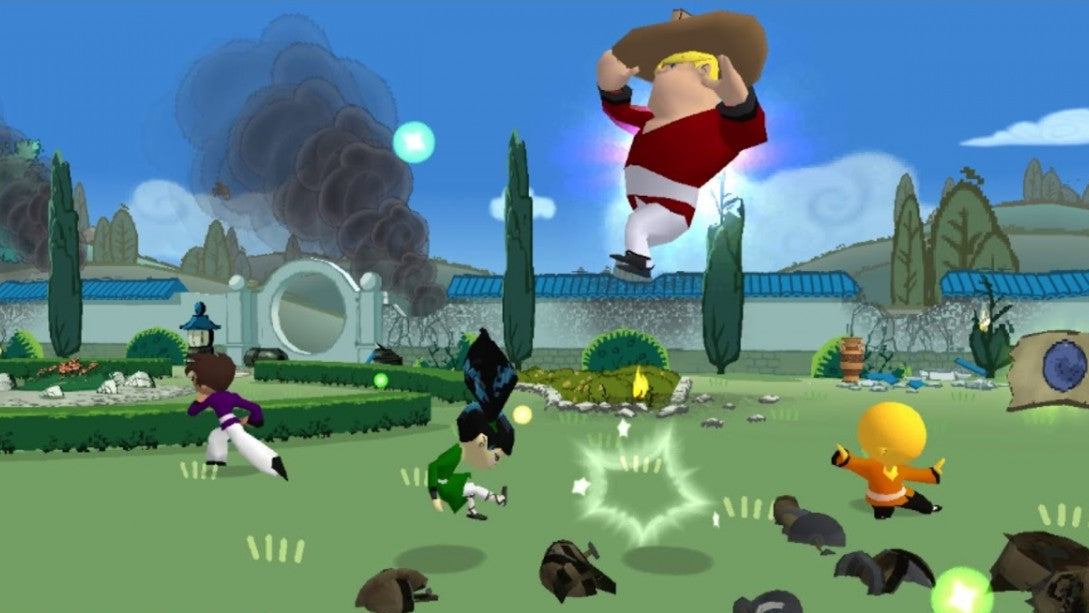 Xiaolin Showdown PS2 Sony PlayStation 2 action fighting game based on cartoon series martial arts combat Shen Gong Wu collectible items arena battles multiplayer party gameplay kids adventure fighting retro gaming PlayStation 2 software video game title gameplay