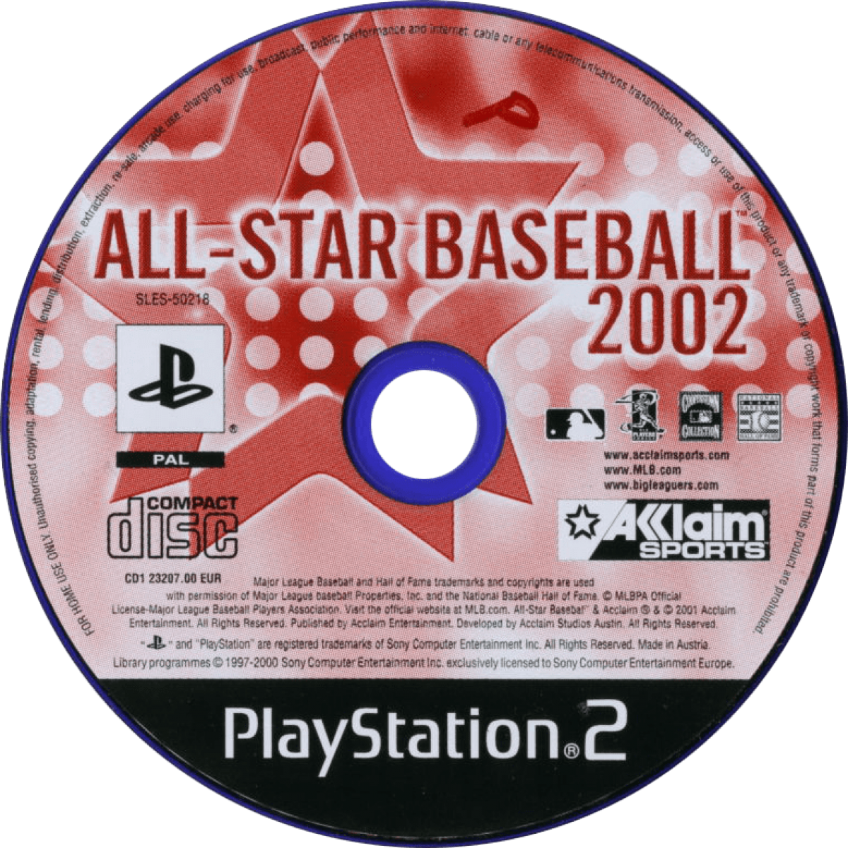All-Star Baseball 2002 PS2 sports baseball video game disc