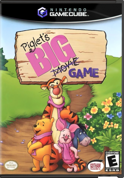 Piglet's BIG Game cover art for Nintendo GameCube (GC) children's adventure video game