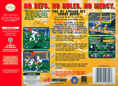 NFL Blitz cover back cover art for Nintendo 64 (N64) video game