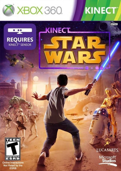 Kinect Star Wars cover art for Xbox 360 (X360) motion-controlled action-adventure video game