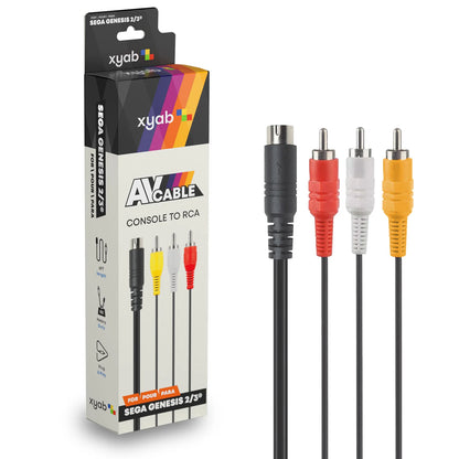 AV cords compatible with Sega Genesis Model 2 and Model 3 retro gaming consoles