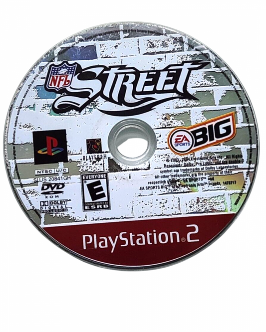 NFL Street game for the PlayStation 2 featuring arcade style football gameplay with exaggerated moves trick plays and fast paced street matches with NFL teams and players disc