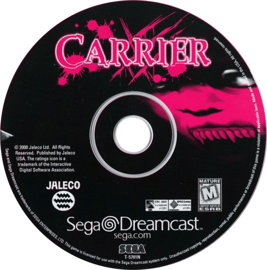 Carrier Sega Dreamcast retro video game survival horror disc