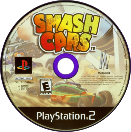 Smash Cars – PlayStation 2 (PS2) video game disc, arcade-style racing game.