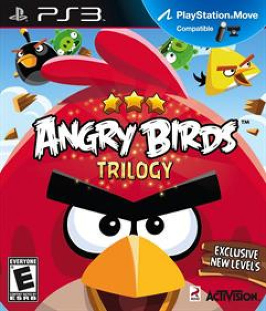 Angry Birds Trilogy PlayStation 3 PS3 for puzzle video game fans featuring Angry Birds gameplay physics based challenges slingshot mechanics destructible structures colorful levels strategic aiming and classic bird launching action across multiple Angry Birds games collectible Sony PlayStation gaming appeal front