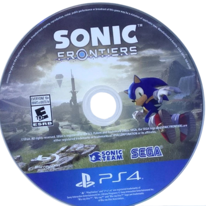 Sonic Frontiers retro PlayStation 4 video game featuring open world platform gameplay, fast paced Sonic action, exploration challenges and classic PS4 entertainment - disc
