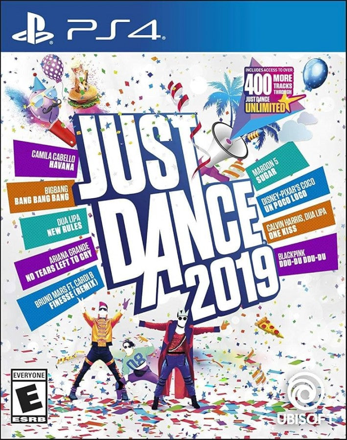 Just Dance 2019 PlayStation 4 PS4 for retro video game enthusiasts featuring rhythm and dance gameplay popular music tracks motion based performance challenges multiplayer party modes energetic choreography and collectible gaming appeal cover art