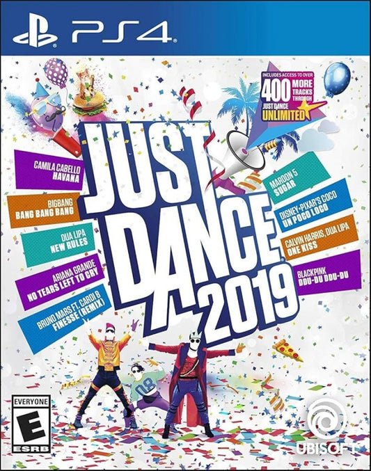 Just Dance 2019 PlayStation 4 PS4 for retro video game enthusiasts featuring rhythm and dance gameplay popular music tracks motion based performance challenges multiplayer party modes energetic choreography and collectible gaming appeal cover art