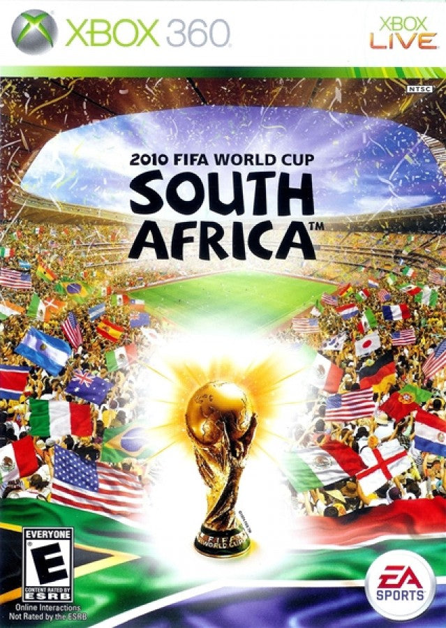 2010 FIFA World Cup South Africa for Xbox 360 EA Sports soccer football game official FIFA tournament teams national squads sports simulation multiplayer mode cover art
